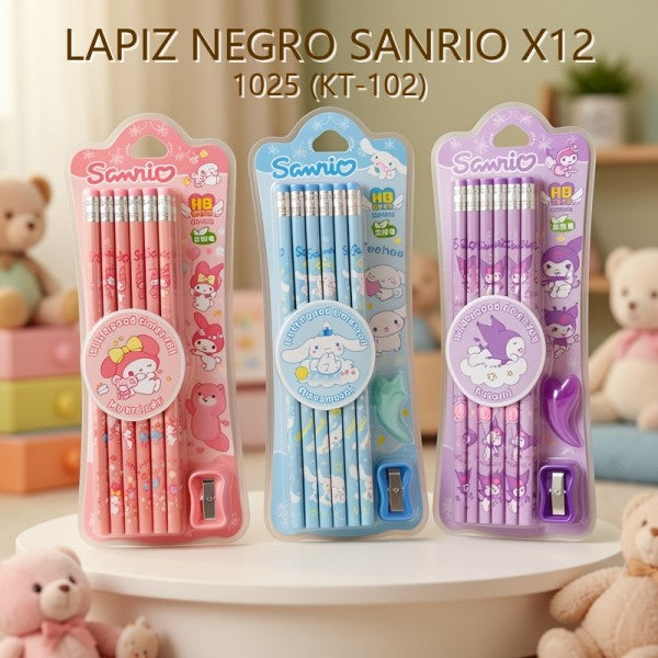 LAPIZ NEGRO SANRIO X12 1025 (KT-102)