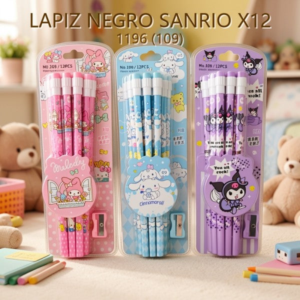 LAPIZ NEGRO SANRIO X12 1196 (109)