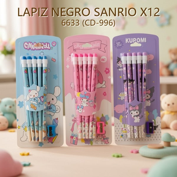 LAPIZ NEGRO SANRIO X12 6633 (CD-996)