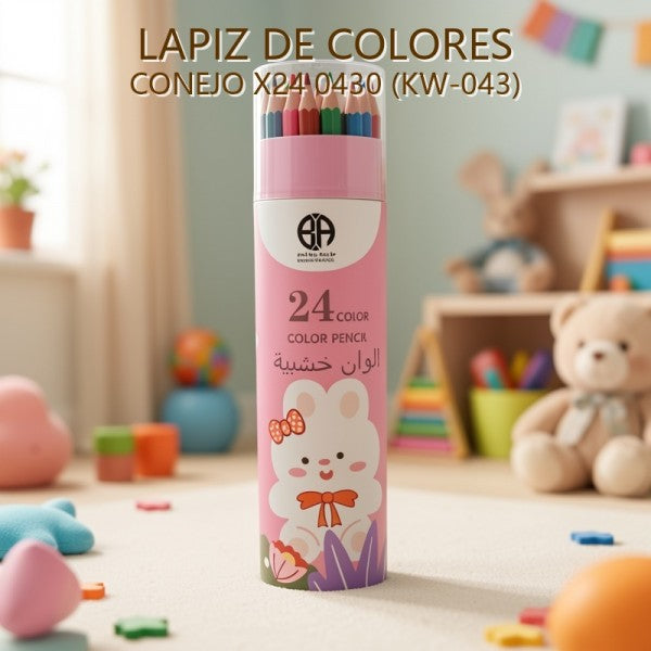 LAPIZ DE COLORES CONEJO X24 0430 (KW-043)