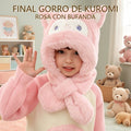 FINAL GORRO DE KUROMI ROSA CON BUFANDA