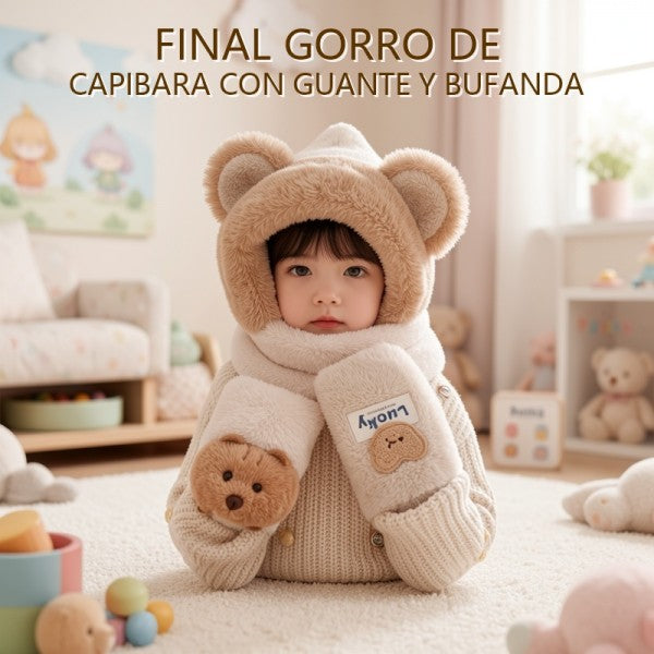 FINAL GORRO DE CAPYBARA CON GUANTE Y BUFANDA