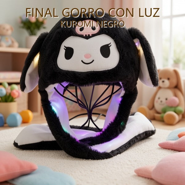 FINAL GORRO CON LUZ KUROMI NEGRO