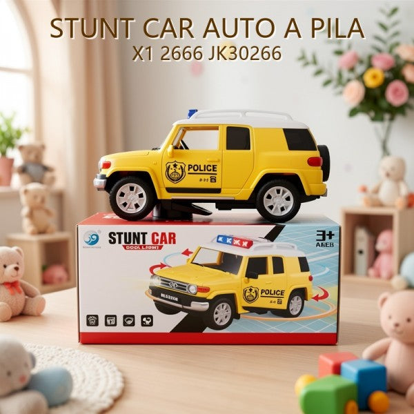 STUNT CAR AUTO A PILA CON LUZ Y SONIDO X1 2666 JK30266