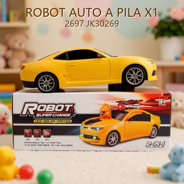 ROBOT AUTO A PILA CON LUZ Y SONIDO X1 2697 JK30269