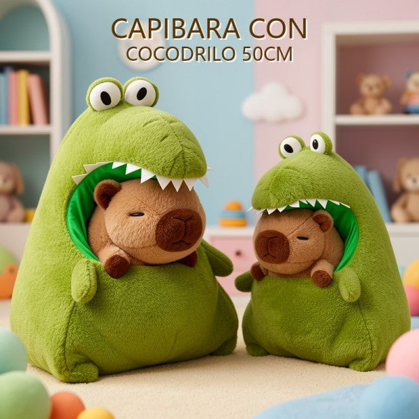 CAPYBARA CON COCODRILO 50CM