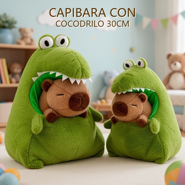 CAPYBARA CON COCODRILO 30CM