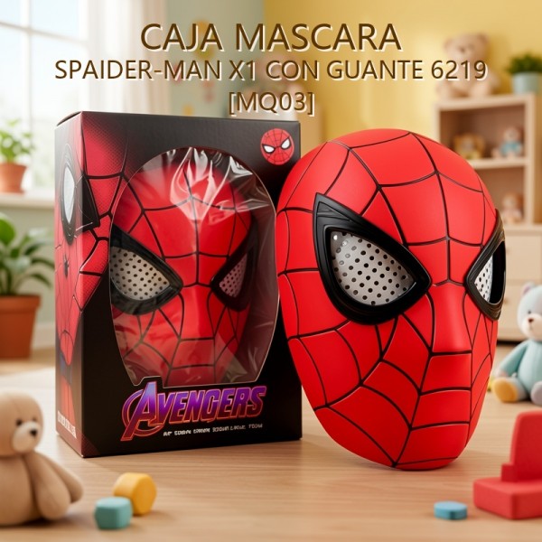 SPIDERMAN MASCARA EN CAJA X1 CON GUANTE 6219 [MQ03]