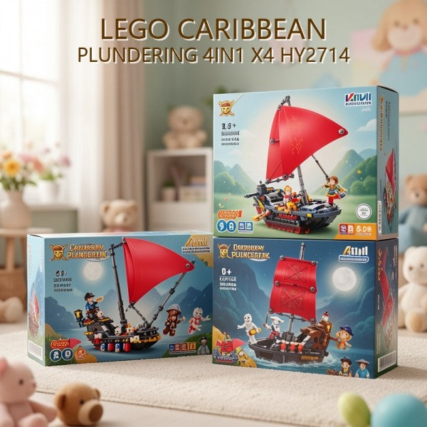 BLOQUES CARIBBEAN PLUNDERING 4IN1 X4 HY2714