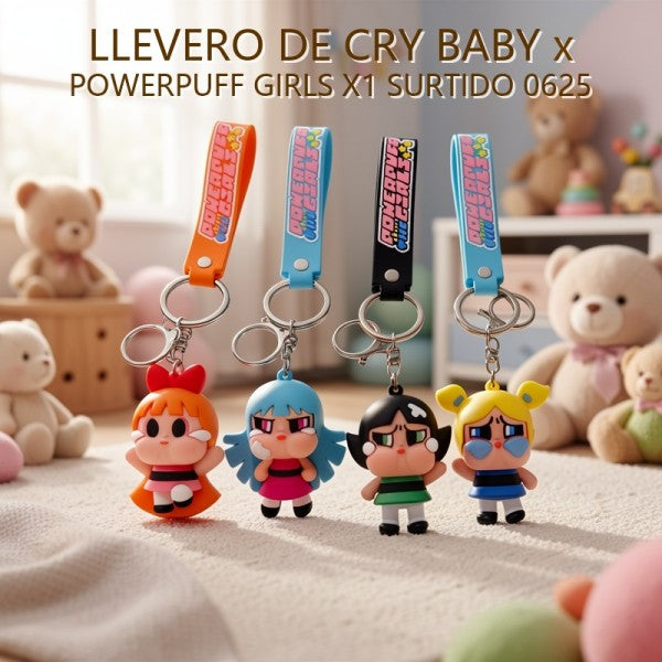 LLAVERO DE CRY BABY X POWERPUFF GIRLS X1 SURTIDO 0625 PRECIO FINAL!!!