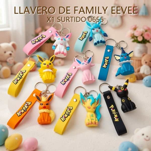 LLAVERO DE FAMILY EEVEE X1 SURTIDO 0655