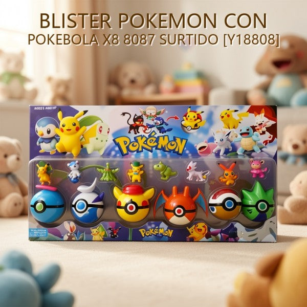 POKEMON CON POKEBOLA EN BLISTER X8 8087 SURTIDO [Y18808]