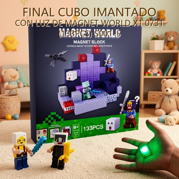 CUBO IMANTADO CON LUZ DE MAGNET WORLD X1 0731 (133PCS) S001-5 PRECIO FINAL!!!!