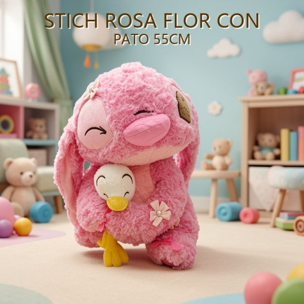 STITCH ROSA FLOR CON TRAPO 55CM