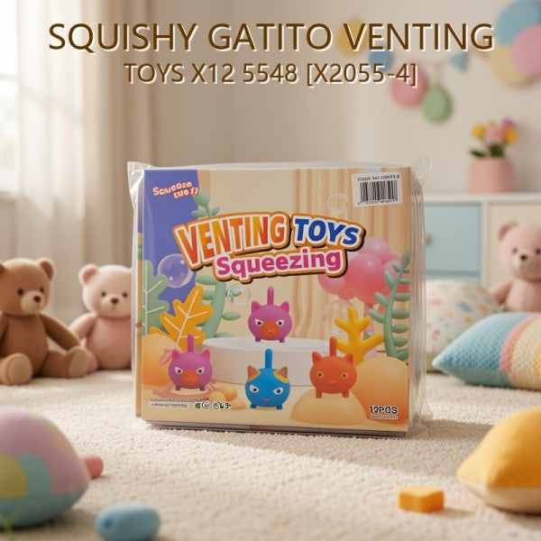 SQUISHY GATITO VENTING TOYS X12 5548 [X2055-4]