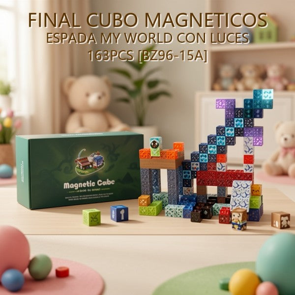 CUBO IMANTADO ESPADA MY WORLD CON LUCES 163PCS [BZ96-15A] PRECIO FINAL!!!!