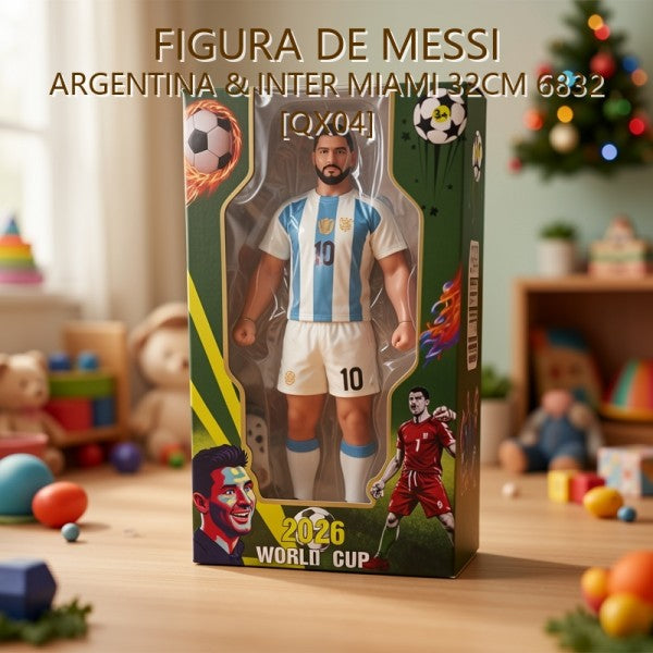 FUTBOL FIGURA DE MESSI ARGENTINA & INTER MIAMI 32CM 6832 [QX04]