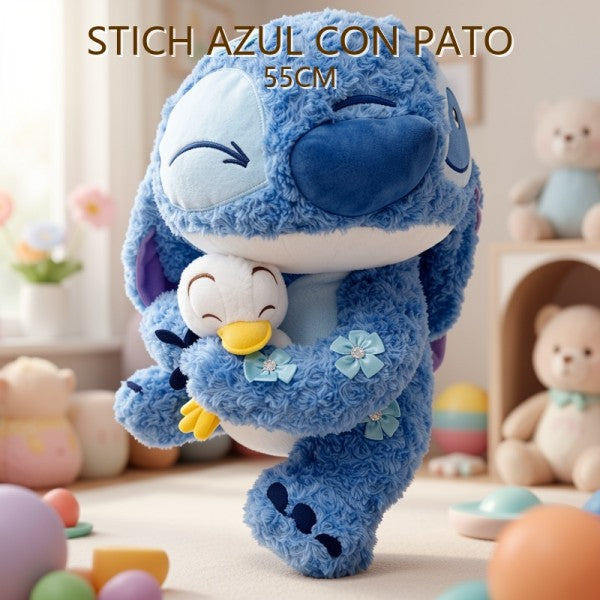 STITCH AZUL CON PATO 55CM