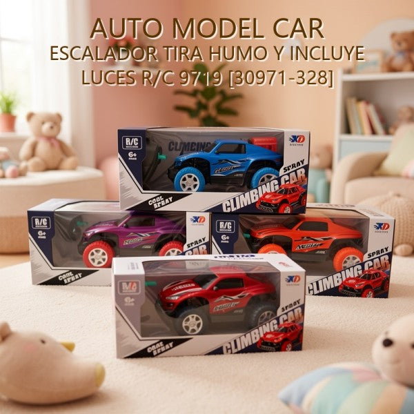AUTO MODEL CAR A CONTROL REMOTO ESCALADOR TIRA HUMO Y INCLUYE LUCES R/C 9719 [30971-328]