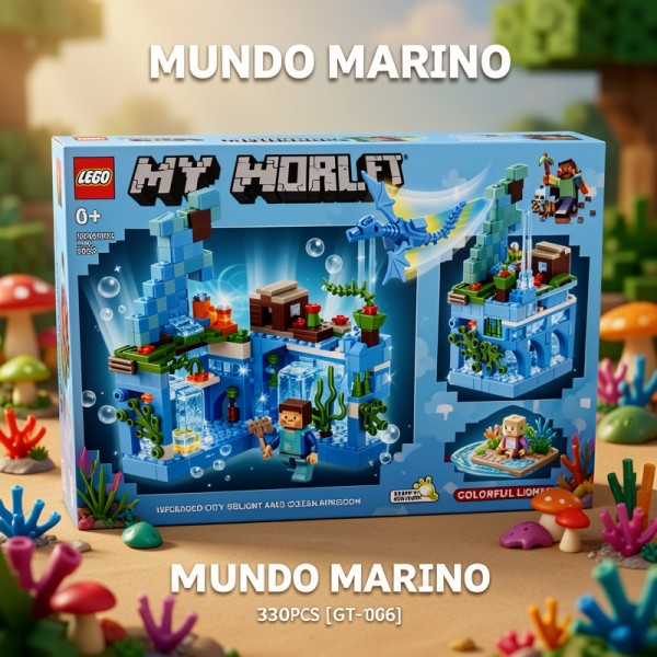 BLOQUES MINECRAFT MUNDO MARINO 330PCS 1060 [GT-106]