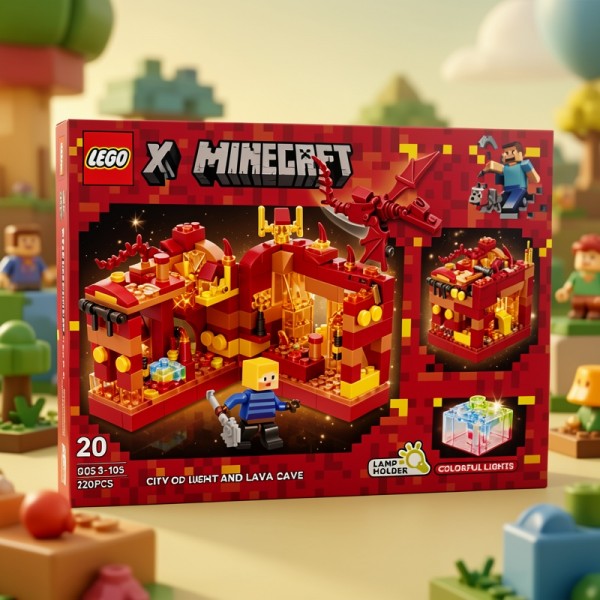 BLOQUES MINECRAFT X1 CIUDAD DE LAVA 220PCS 1053 [GT-105]