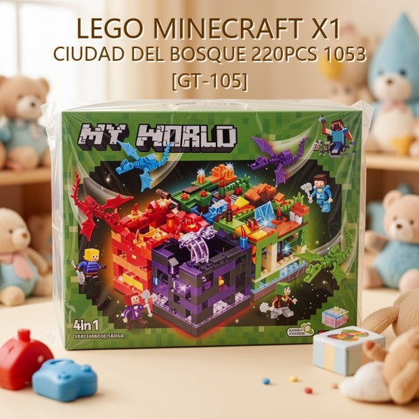 BLOQUES MINECRAFT X1 CIUDAD DEL BOSQUE 220PCS 1053 [GT-105]