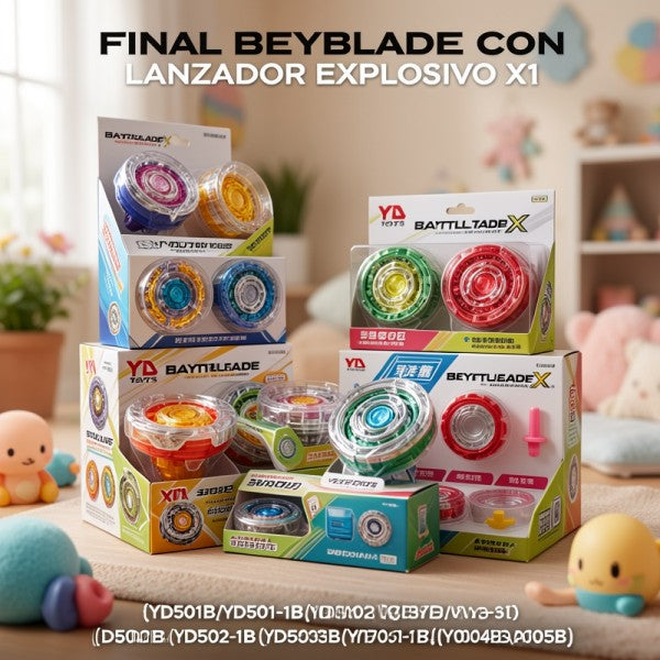 BEYBLADE CON LANZADOR EXPLOSIVO X1 {YD501B,YD501-1B,YD502B,YD502-1B,YD503B,YD503-1B,YD504B,YD505B} PRECIO FINAL!!!!