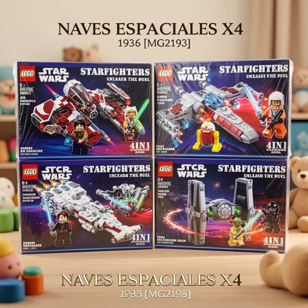 BLOQUES STAR WARS NAVES ESPACIALES X4 1933 [MG2193]