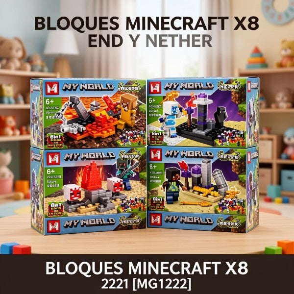 BLOQUES MINECRAFT X8 END Y NETHER 2221 [MG1222]