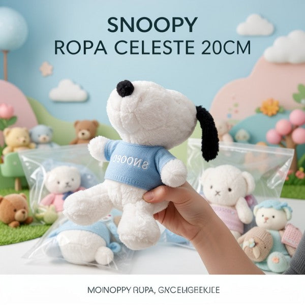 SNOOPY ROPA CELESTE 20CM