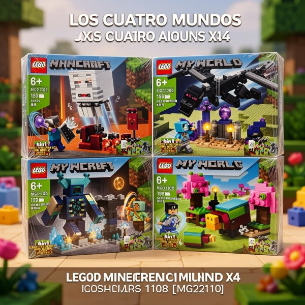 BLOQUES MINECRAFT LOS CUATRO MUNDOS X4 1108 [MG2110]