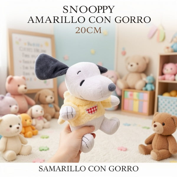 SNOOPY AMARILLO CON GORRO 20CM