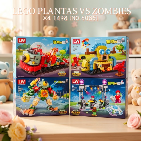 BLOQUES PLANTAS VS ZOMBIES X4 0256 [NO.6040]
