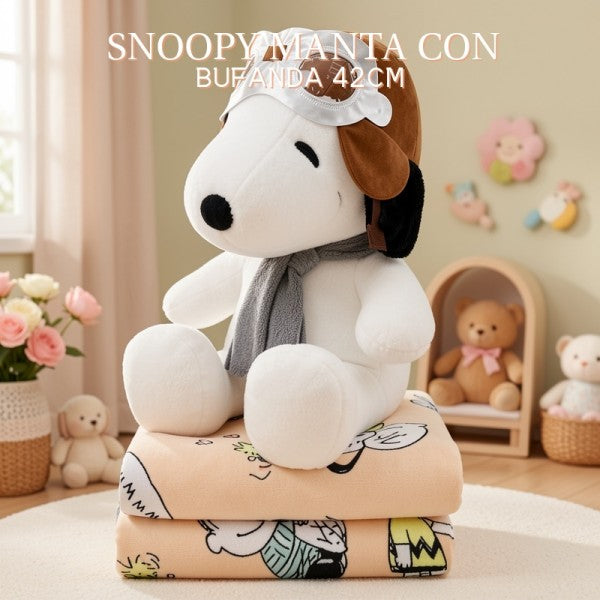 SNOOPY MANTA CON BUFANDA 42CM