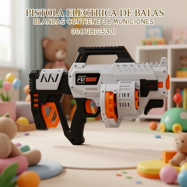 PISTOLA ELECTRICA DE BALAS BLANDAS CONTIENE 36 MUNICIONES 0067[BIG530]