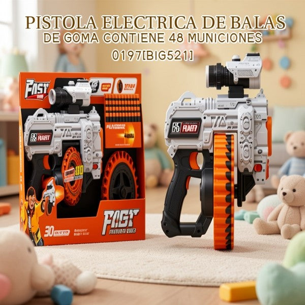 PISTOLA ELECTRICA DE BALAS DE GOMA CONTIENE 48 MUNICIONES 0197[BIG521]