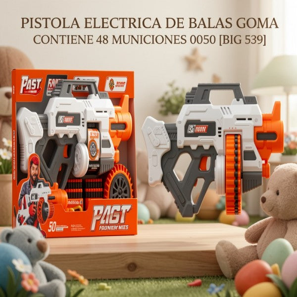 PISTOLA ELECTRICA DE BALAS GOMA CONTIENE 48 MUNICIONES 0050[BIG539]