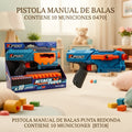 PISTOLA MANUAL DE BALAS PUNTA REDONDA CONTIENE 10 MUNICIONES 0470 [BT318]