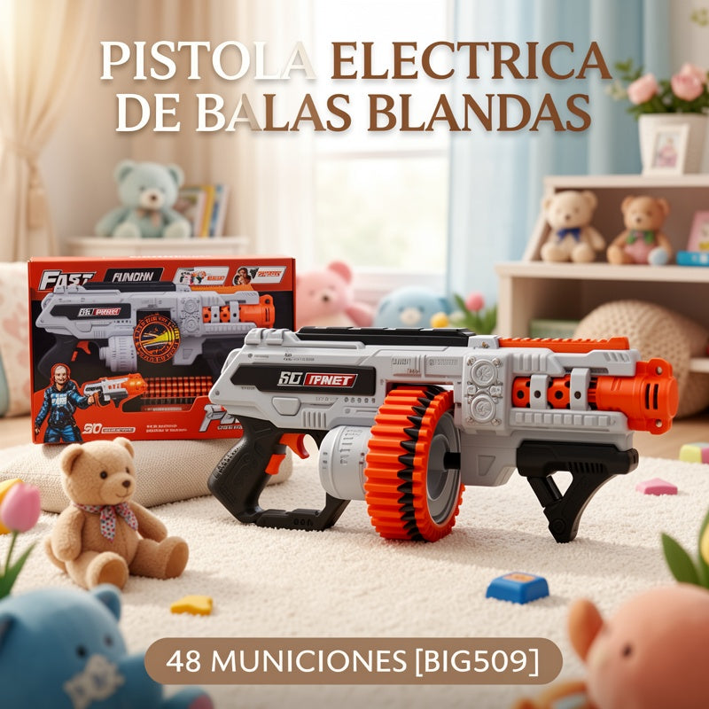 PISTOLA ELECTRICA DE BALAS BLANDAS 36 MUNICIONES [BIG516]