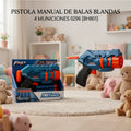 PISTOLA MANUAL DE BALAS BLANDAS 4 MUNICIONES 0296 [BH801]