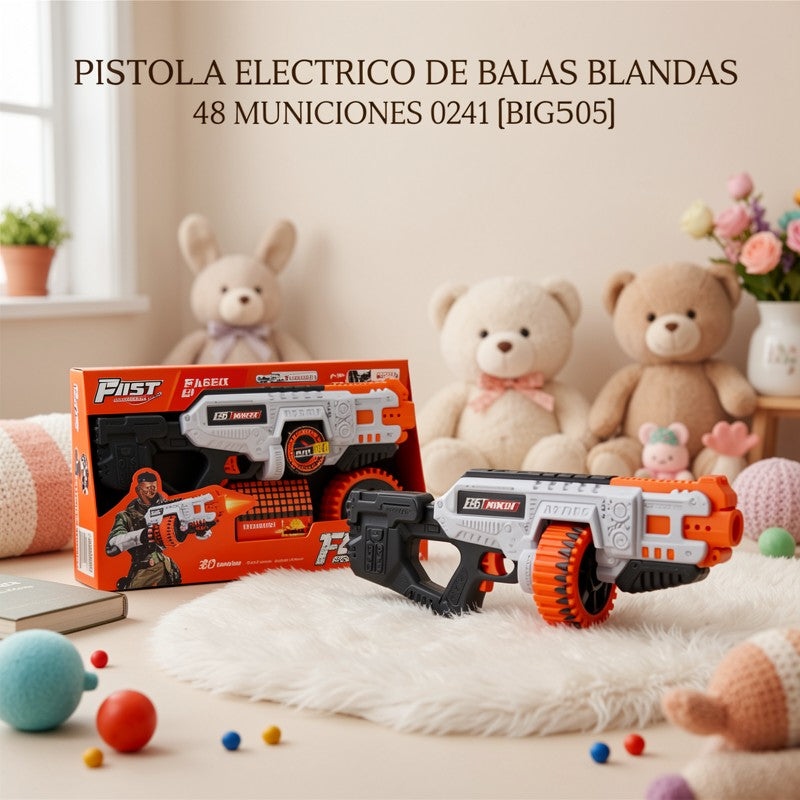 PISTOLA ELECTRICO DE BALAS BLANDAS 48 MUNICIONES 0241 [BIG505]