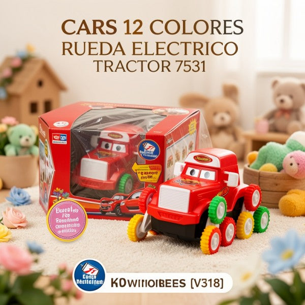 AUTO CARS 12 COLORES RUEDA ELECTRICO TRACTOR 7531 [V318]