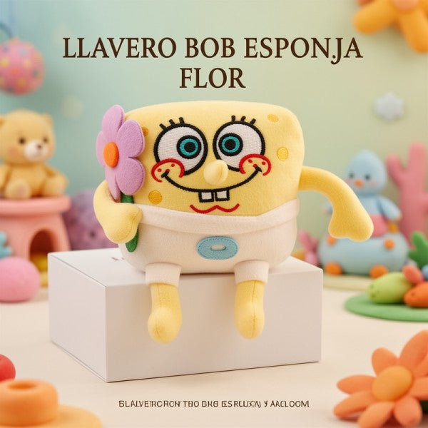 LLAVERO BOB ESPONJA FLOR