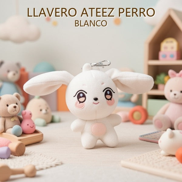 LLAVERO ATEEZ PERRO BLANCO