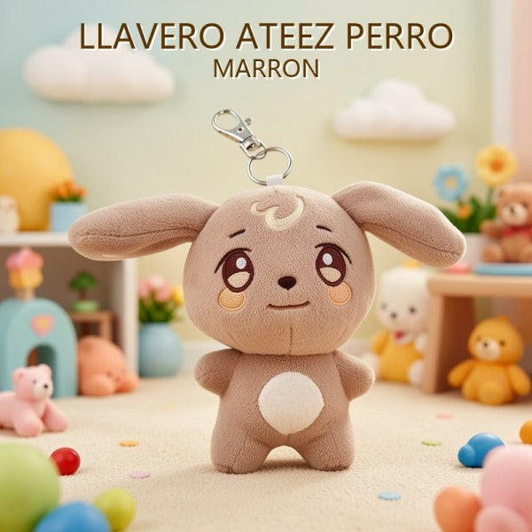 LLAVERO ATEEZ PERRO MARRON