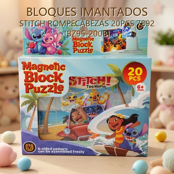 BLOQUES IMANTADOS STITCH ROMPECABEZAS 20PCS 7892 [BZ95-200B]