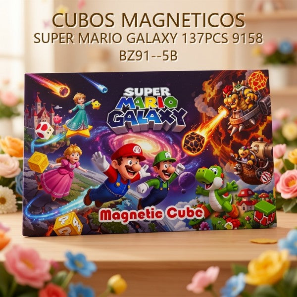 CUBOS MAGNETICOS SUPER MARIO GALAXY 137PCS 9158 BZ91--5B