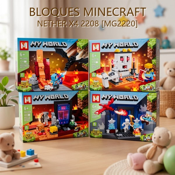 BLOQUES MINECRAFT NETHER X4 2208 [MG2220]