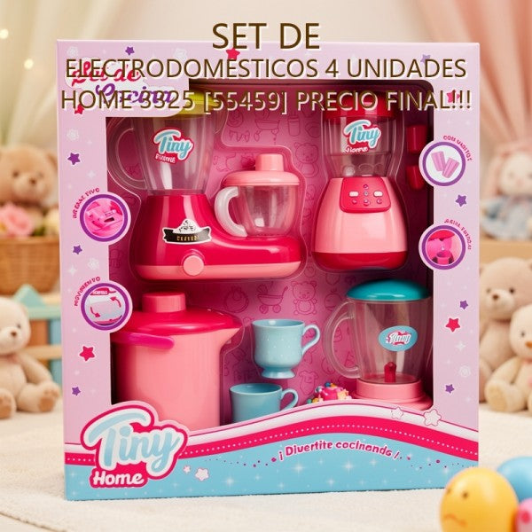 TINY SET DE ELECTRODOMESTICOS 4 UNIDADES HOME 3325 [55459] PRECIO FINAL!!!