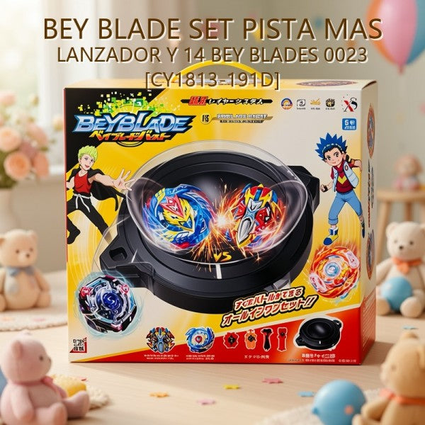 BEY BLADE SET PISTA MAS LANZADOR Y 14 BEY BLADES 0023 [CY1813-191D]